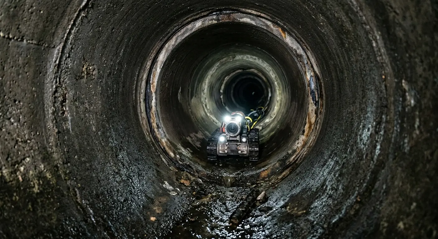 Robotic sewer camera inspecting pipe interior for Sewer Line Repair in Nampa